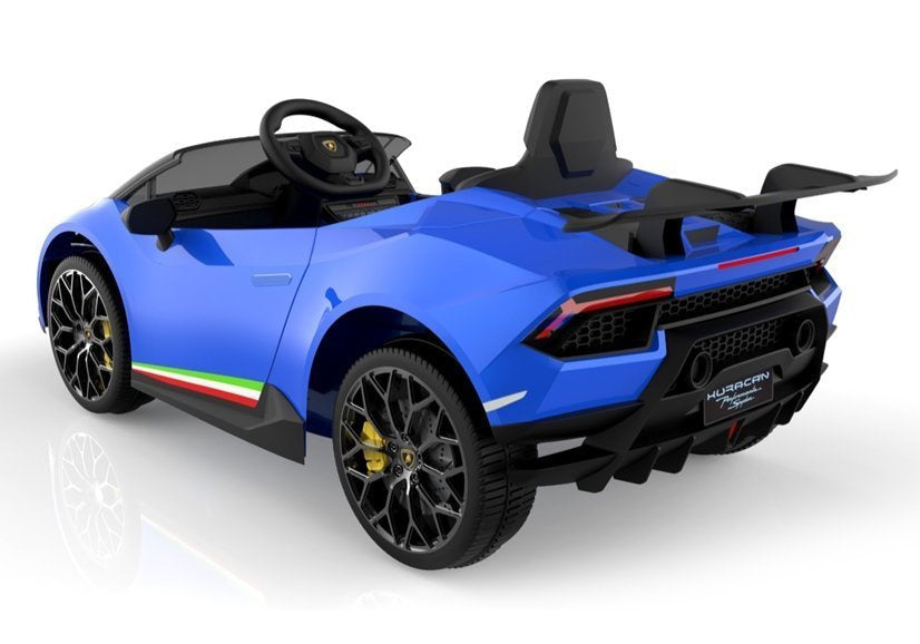 Elektrické auto na akumulator Lamborghini Huracan s pilotem modré