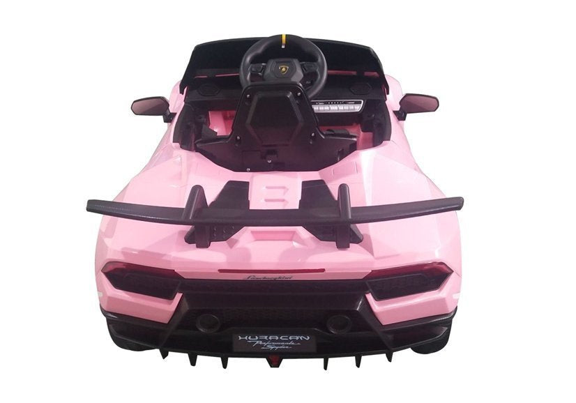 Elektrické auto na akumulator Lamborghini Huracan s pilotem růžové