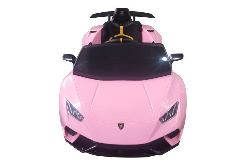 Elektrické auto na akumulator Lamborghini Huracan s pilotem růžové