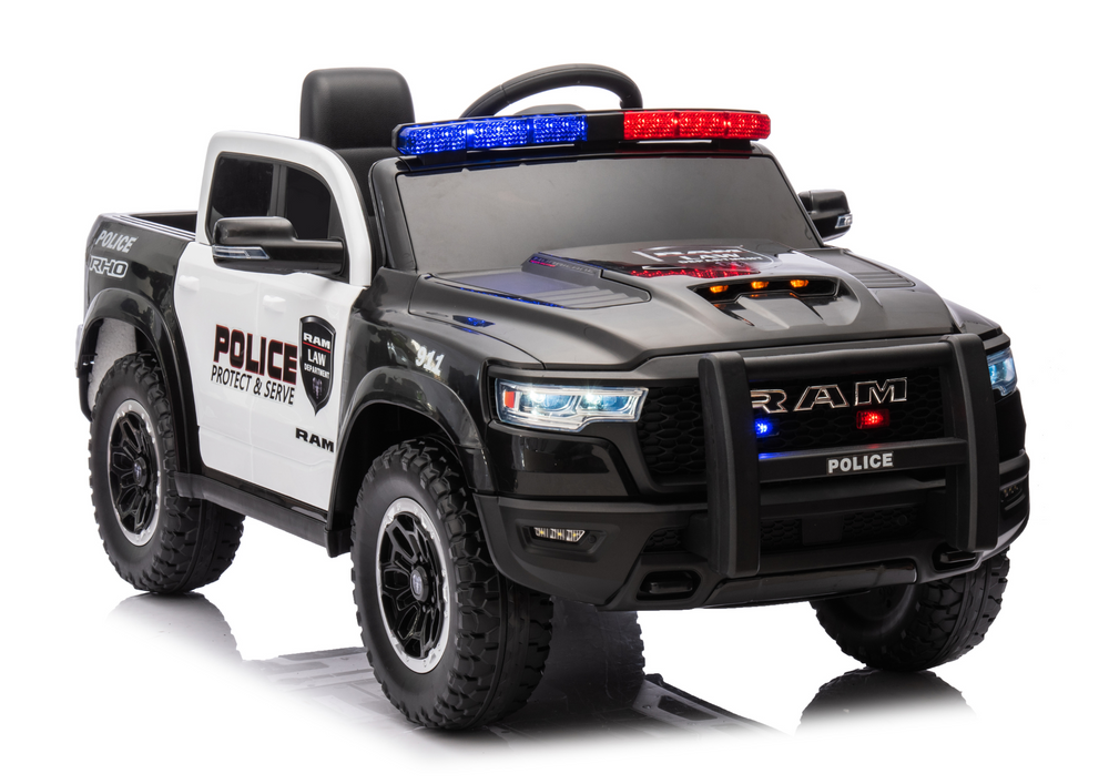 Elektrické auto na akumulátor policejní Dodge Ram černé