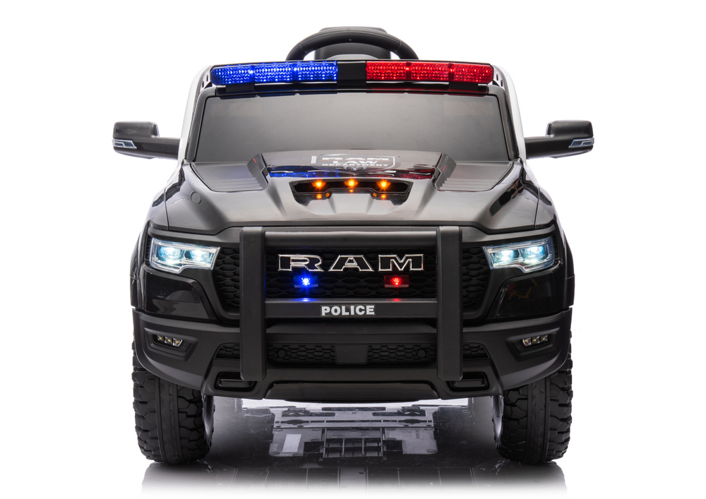Elektrické auto na akumulátor policejní Dodge Ram černé