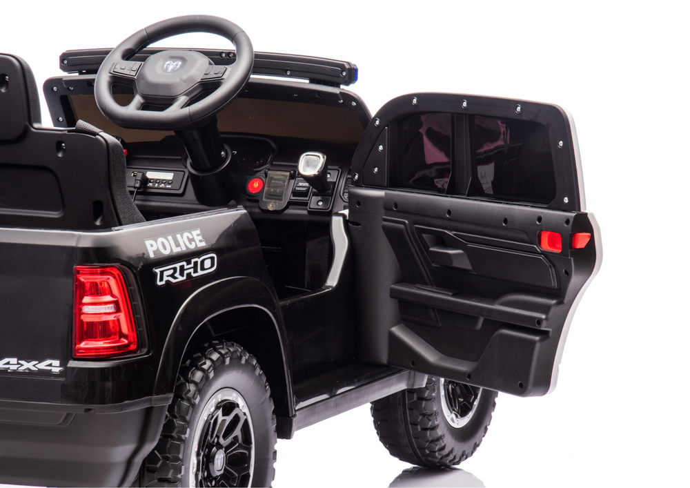 Elektrické auto na akumulátor policejní Dodge Ram černé