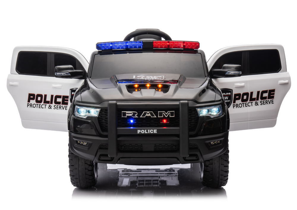 Elektrické auto na akumulátor policejní Dodge Ram černé