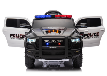 Elektrické auto na akumulátor policejní Dodge Ram černé