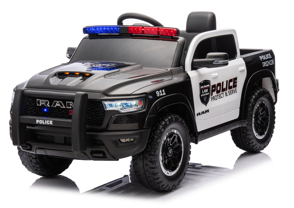 Elektrické auto na akumulátor policejní Dodge Ram černé
