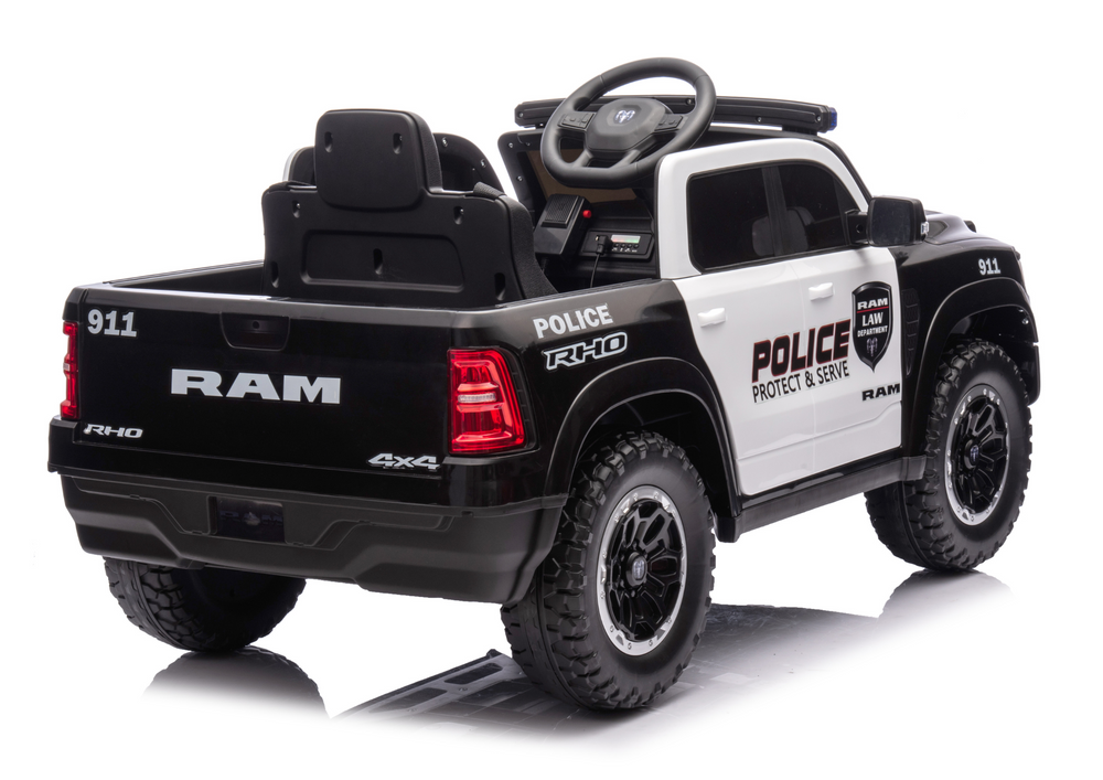Elektrické auto na akumulátor policejní Dodge Ram černé