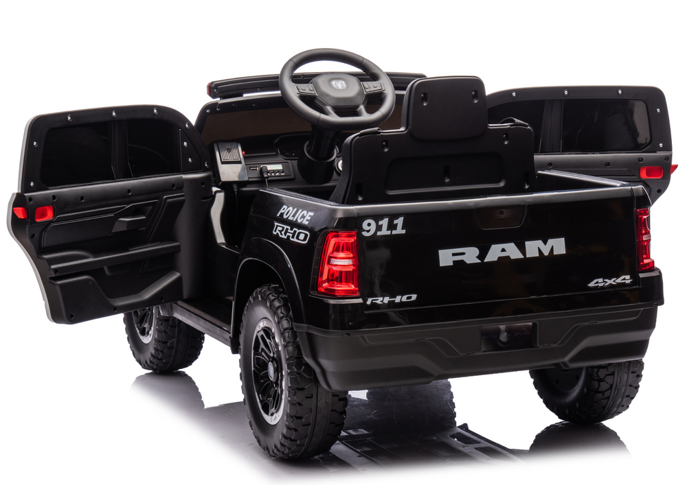 Elektrické auto na akumulátor policejní Dodge Ram černé