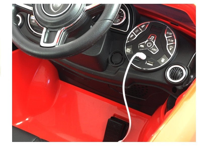 Elektrické auto na akumulátor s dálkovým ovládáním a LED světly červené