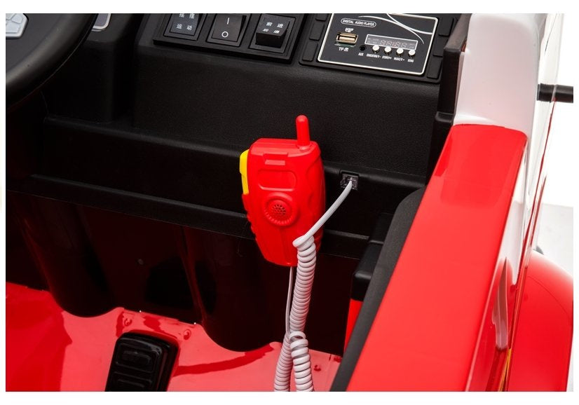 Elektrické hasičské auto na akumulátor – červené