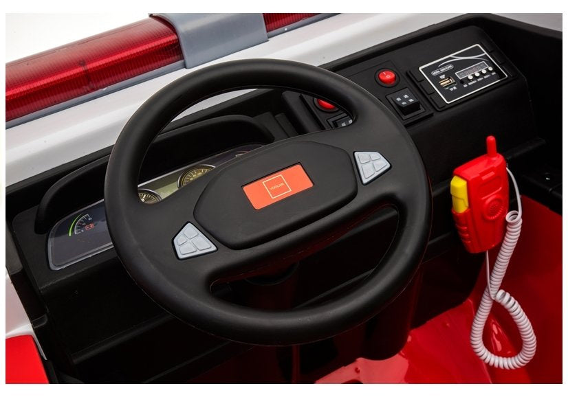 Elektrické hasičské auto na akumulátor – červené