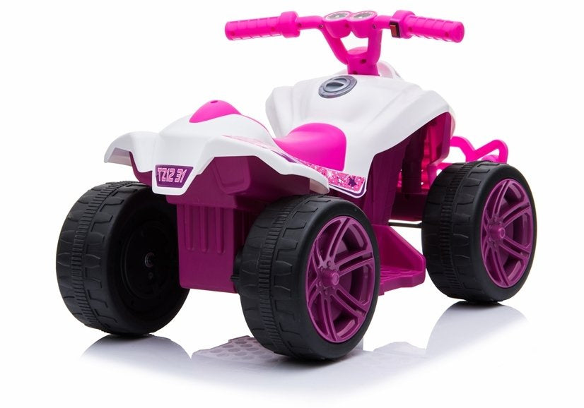 Elektrické odrážedlo quad s baterií bílo-růžové – TR1805