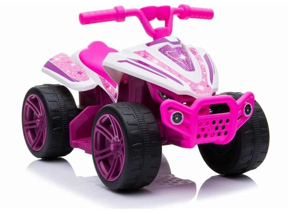 Elektrické odrážedlo quad s baterií bílo-růžové – TR1805