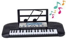 Elektrické piano pro děti s mikrofonem a stojanem 37 kláves – černé