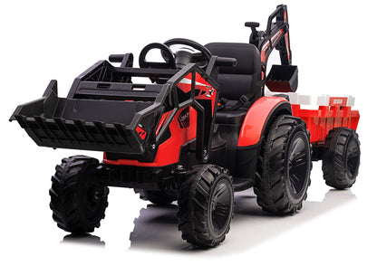 Elektrický bagr na akumulátor s přívěsem SX2068 – červený