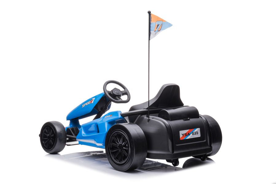 Elektrický gokart na akumulátor A035 s drift funkcí modrý