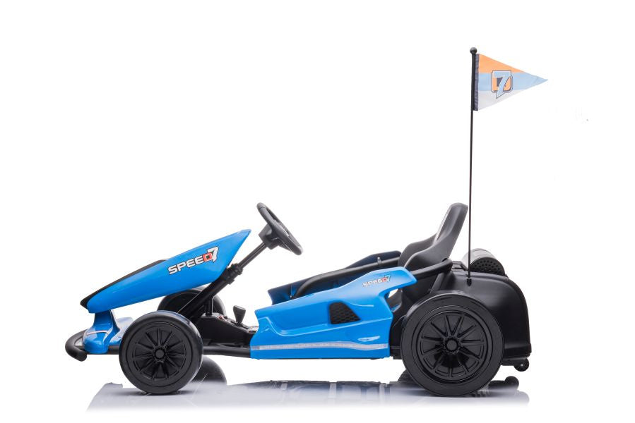 Elektrický gokart na akumulátor A035 s drift funkcí modrý