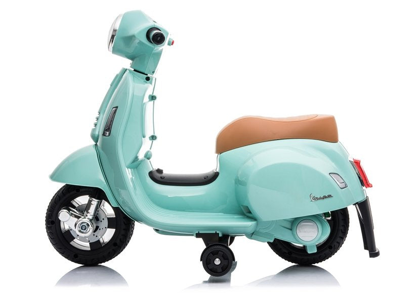 Elektrický skútr na akumulátor pro děti Vespa GTS 300 Mini tyrkysový