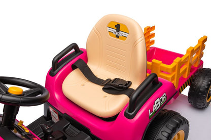 Elektrický traktor BBH-030 růžový s dálkovým ovládáním