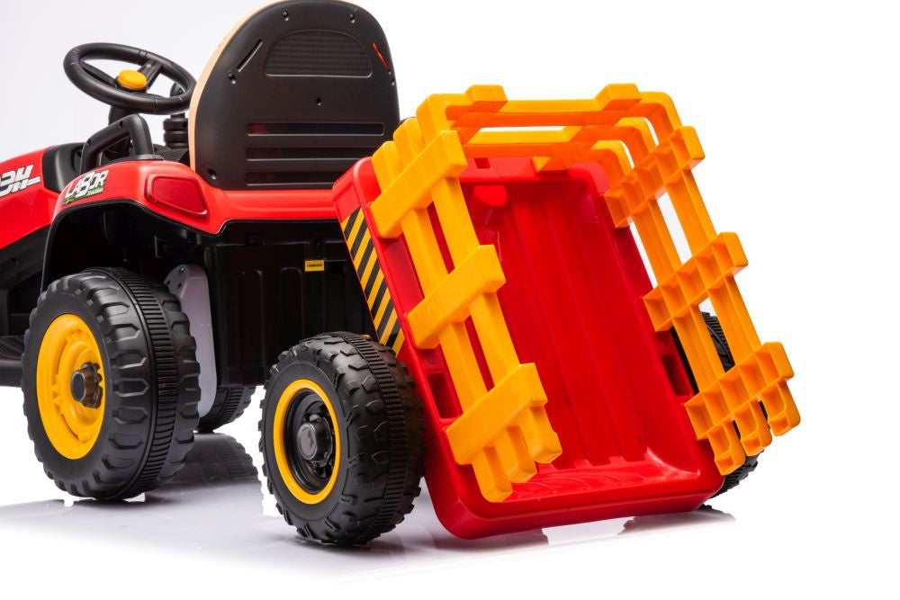 Elektrický traktor na baterii BBH-030 červený – 12V7Ah