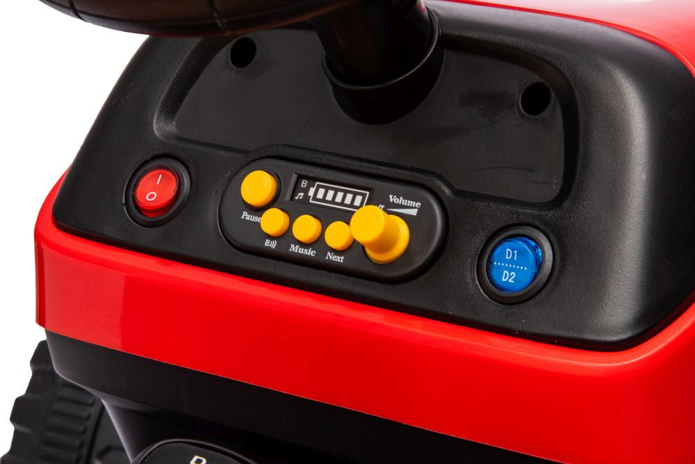 Elektrický traktor na baterii BBH-030 červený – 12V7Ah