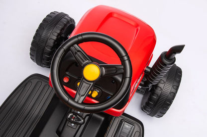 Elektrický traktor na baterii BBH-030 červený – 12V7Ah