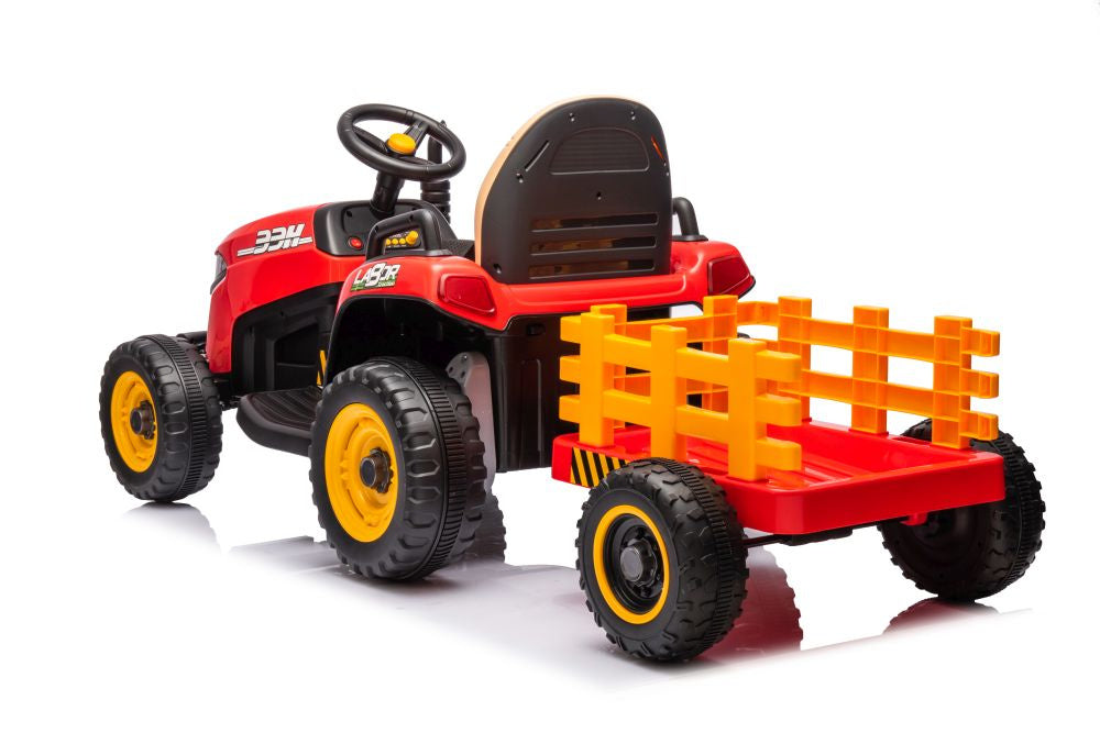 Elektrický traktor na baterii BBH-030 červený – 12V7Ah