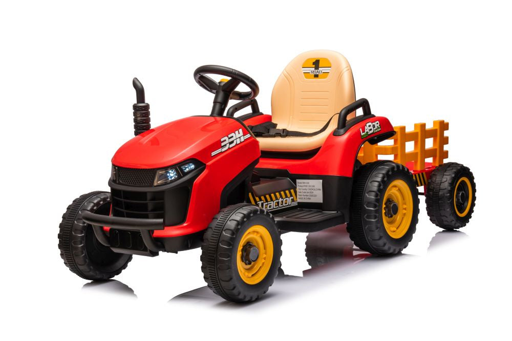 Elektrický traktor na baterii BBH-030 červený – 12V7Ah