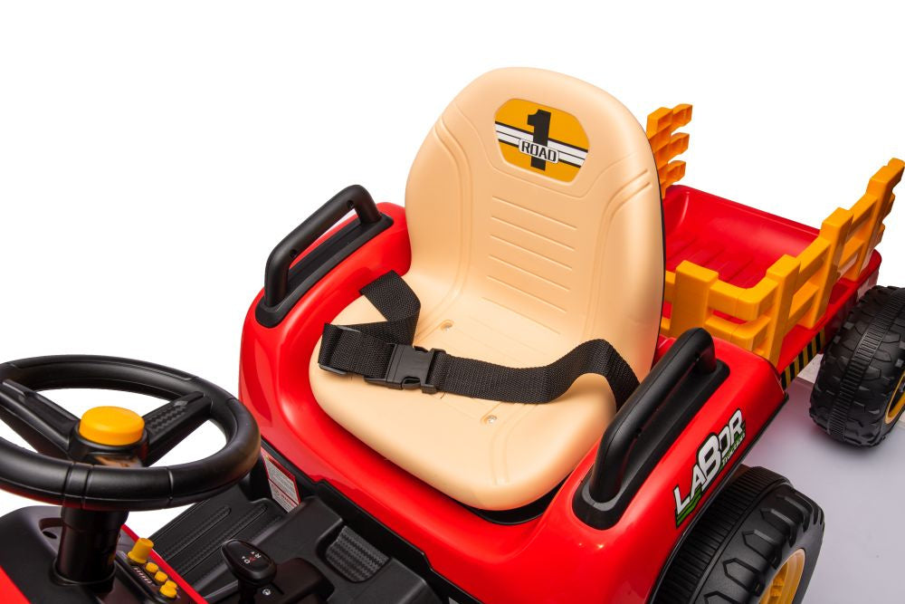 Elektrický traktor na baterii BBH-030 červený – 12V7Ah