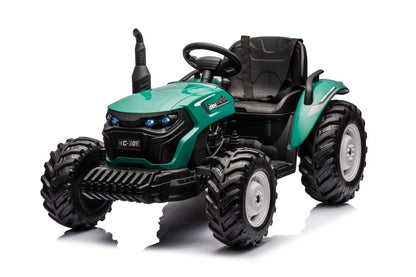 Elektrický traktor pro děti HC-306 tmavě zelený 24V s dálkovým ovládáním