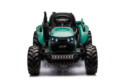 Elektrický traktor pro děti HC-306 tmavě zelený 24V s dálkovým ovládáním