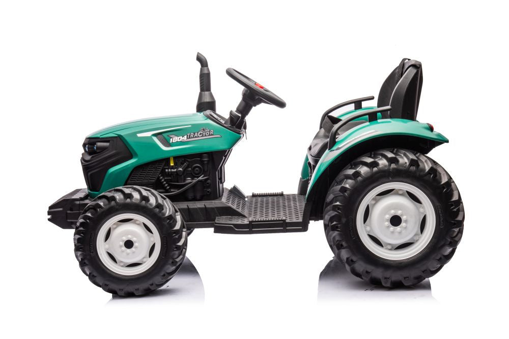 Elektrický traktor pro děti HC-306 tmavě zelený 24V s dálkovým ovládáním