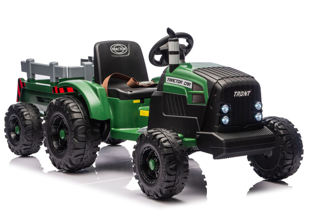 Elektrický traktor s přívěsem 24V tmavě zelený – CH9959B