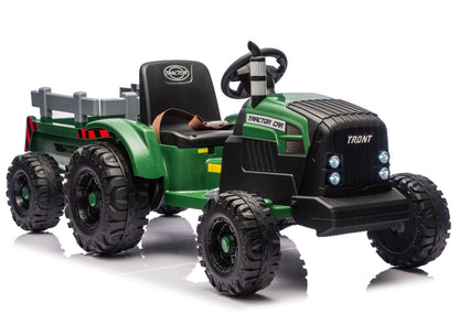 Elektrický traktor s přívěsem 24V tmavě zelený – CH9959B