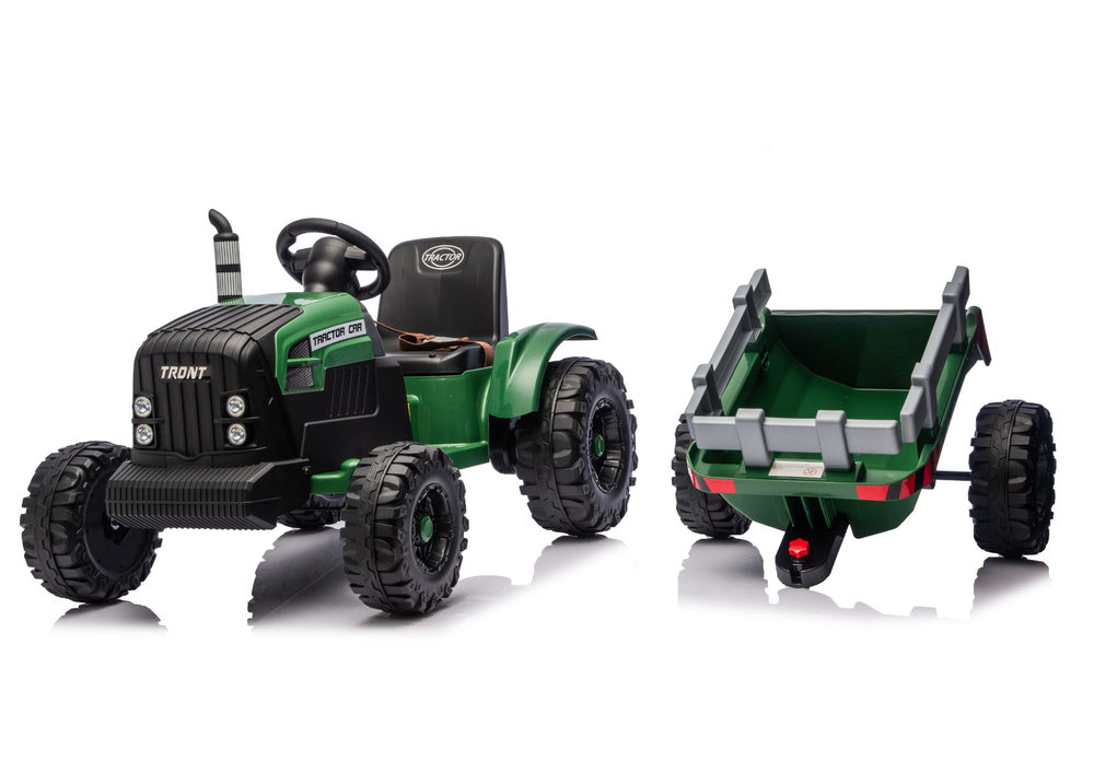 Elektrický traktor s přívěsem 24V tmavě zelený – CH9959B
