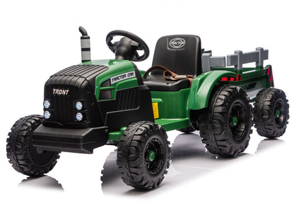 Elektrický traktor s přívěsem 24V tmavě zelený – CH9959B
