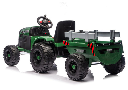 Elektrický traktor s přívěsem 24V tmavě zelený – CH9959B