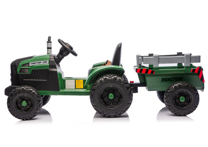 Elektrický traktor s přívěsem 24V tmavě zelený – CH9959B