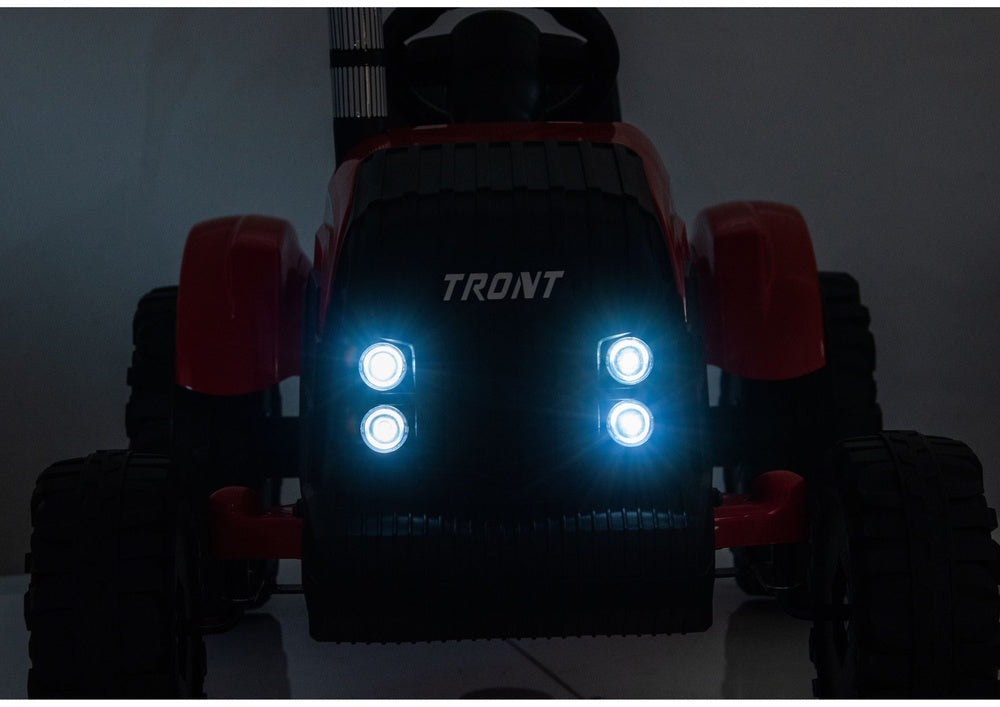 Elektrický traktor s přívěsem a dálkovým ovládáním 24V – červený