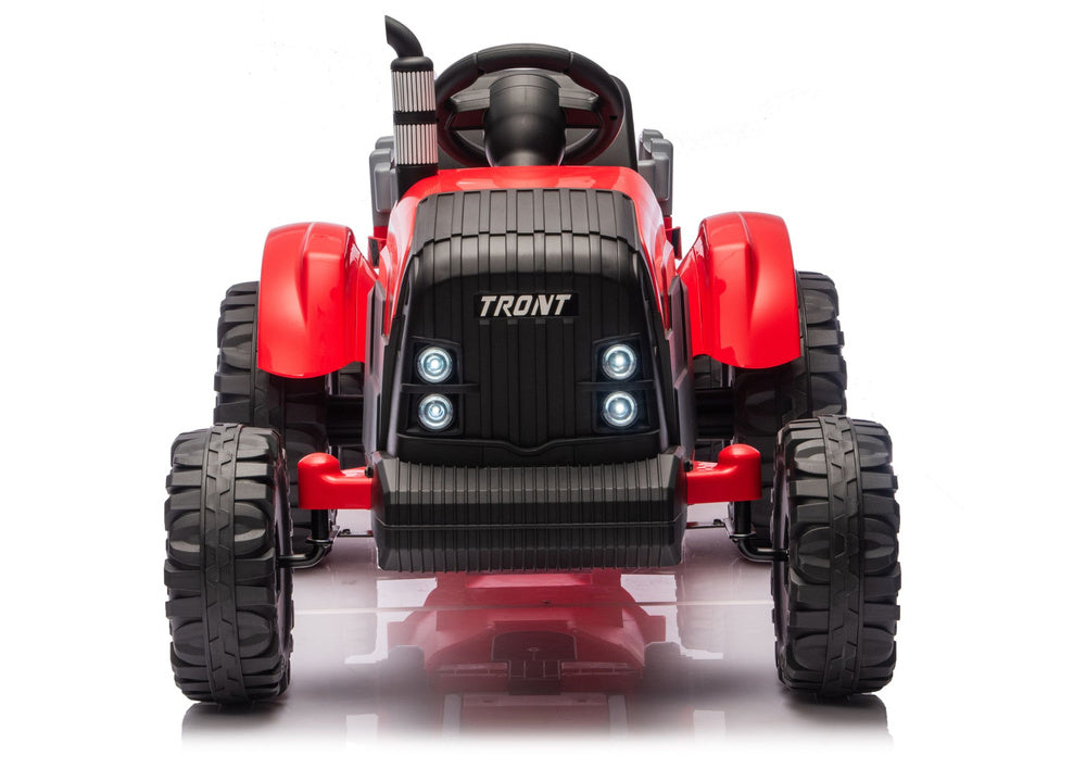 Elektrický traktor s přívěsem a dálkovým ovládáním 24V – červený