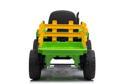 Elektrický traktor s přívěsem a dálkovým ovládáním zelený