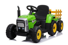 Elektrický traktor s přívěsem a dálkovým ovládáním zelený