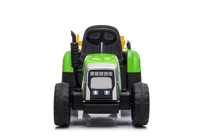 Elektrický traktor s přívěsem a dálkovým ovládáním zelený