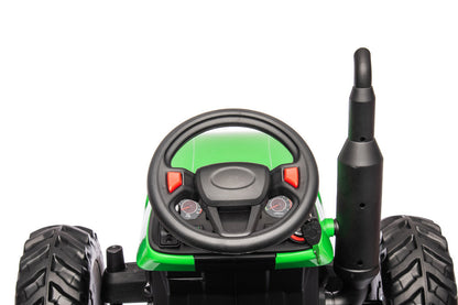 Elektrický traktor s přívěsem HC 306 na akumulátor 24V jasně zelený