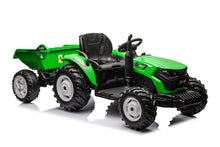 Elektrický traktor s přívěsem HC 306 na akumulátor 24V jasně zelený