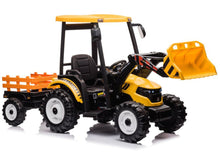 Elektrický traktor s přívěsem Hercules žlutý 24V