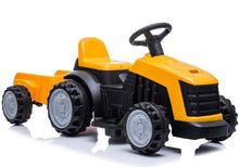 Elektrický traktor s přívěsem na akumulátor žlutý