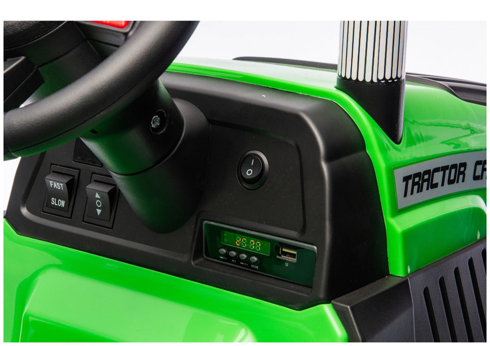 Elektrický traktor s přívěsem pro děti světle zelený 24V – CH9959B
