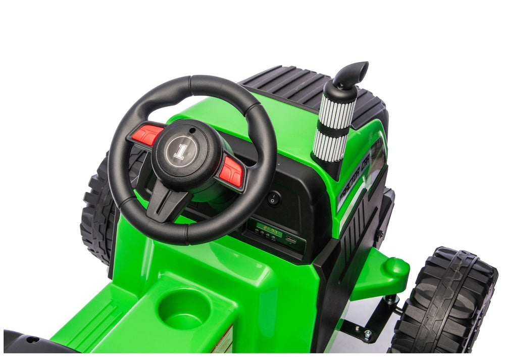 Elektrický traktor s přívěsem pro děti světle zelený 24V – CH9959B
