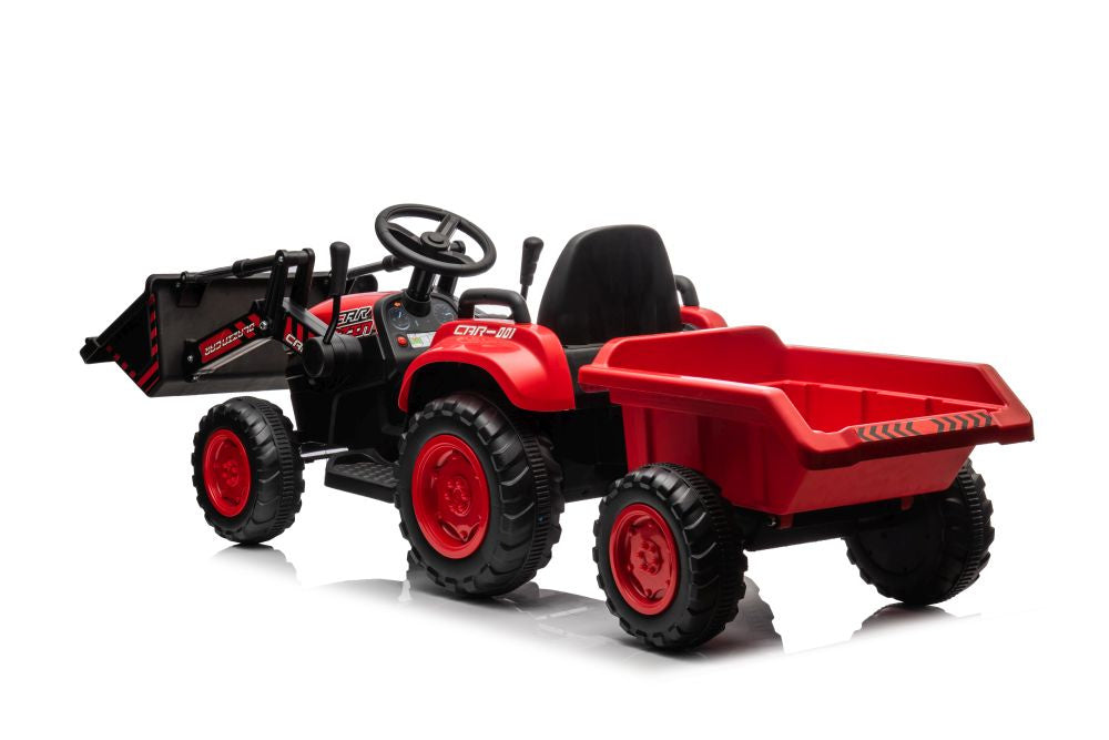 Elektrický traktor s radlicí pro děti BW-X002A – červený