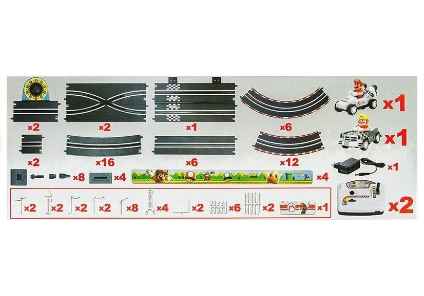 Elektrický závodní okruh 452cm se 2 autíčky Mario RC 20km/h